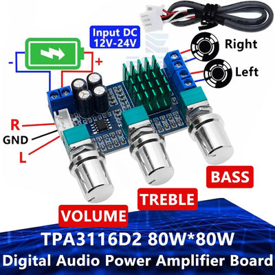 80 W x 2 Dual Channel Digital Audio Amplifier Board TPA3116D2 Modul mit hoher Effizienz > 90%