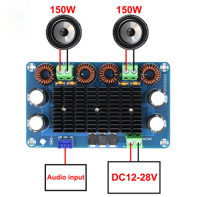 150W+150W Hochleistungsverstärker-Audio-Board mit DC 12-28V Ausgang für Heimkino-Stereo-Equalizer
