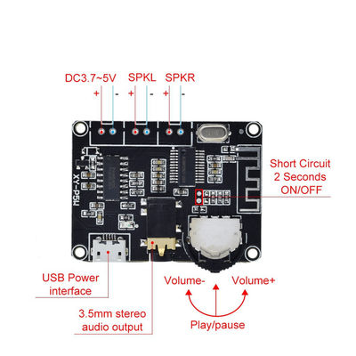 PAM8406 BT 5.0 DIY Kit Linear Audio Power Amplifier Board DC 3,7-5V Stereo Verstärker Board