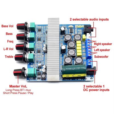 50W*2 100W TPA3116D2 BT 5.0 HIFI Digital Power Subwoofer Verstärker Board für Audio