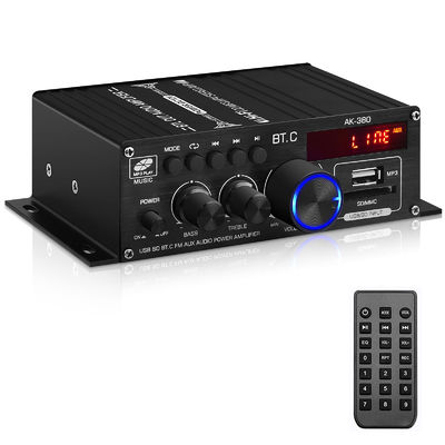 AK-380 USB SD Audio Power Amplifier 400W 2,0 CH HiFi Stereo AMP Lautsprecher Bluetooth 5,0 Ampere Empfänger mit Fernbedienung für Zuhause