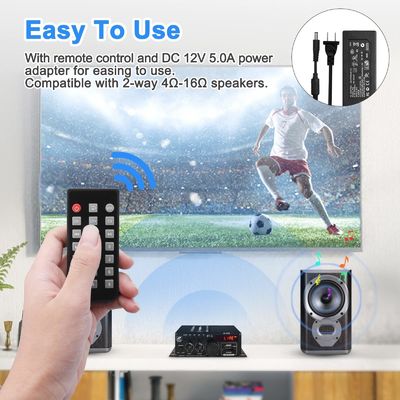 AK-380 400W Leistungsverstärker mit Bluetooth 5.0 und 2.0 CH HiFi Stereo für Heimaufnahmen
