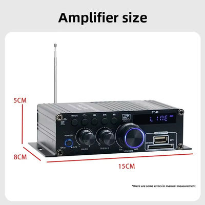 120 Watt Dual-Channel-Leistungsverstärker mit Equalizer für HiFi Stereo Audio