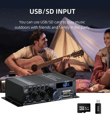 AK-380 2.0-Kanal Bluetooth v5.0 Audioverstärker mit 100-300W Ausgangsleistung für Heimkino