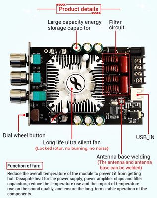 ZK-1602T 2*160W 2.0-Kanal-Digitalstromverstärker Modul Klasse D Audio Stereo BT 5.0 Subwoofer Verstärker Board ZK-1602T