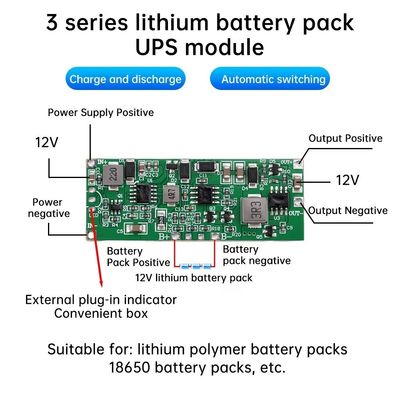 12V 3A 24W 36W Unterbrechungsfreie Stromversorgung UPS Lade-Entladung Router Netzwerk Lithium Batterie Schutz Board PCB Basis