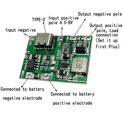 Typ-C USB 3.7V 9V 5V 2A Gleichspannungs-Gleichspannungsumrichter Board Mount Lithium-Li-Ionen 18650 Batterieladegerät 18650 Ladegerät Schritt-Boost-Stromversorgungsmodul