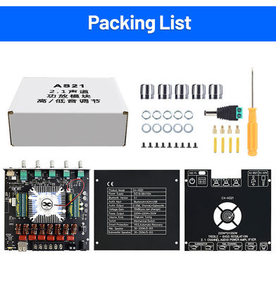 ZK-AS21 2.1 Kanal Digital Power Amplifier Board Modul 220W*2+350W Hoch-Niederton-Subwoofer TPA3255 BT Home Audio AS21