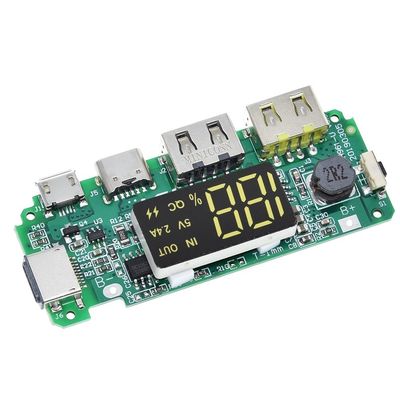 Dual USB 5V 2.4A Micro/Type-C LED USB Mobile Power Bank 18650 Lademodul Lithiumbatterie-Ladegerät Schaltkreisschutz