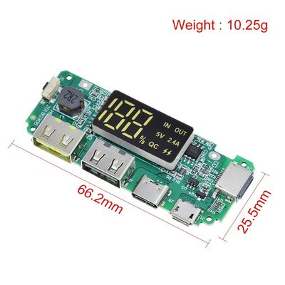 Dual USB 5V 2.4A Micro/Type-C LED USB Mobile Power Bank 18650 Lademodul Lithiumbatterie-Ladegerät Schaltkreisschutz