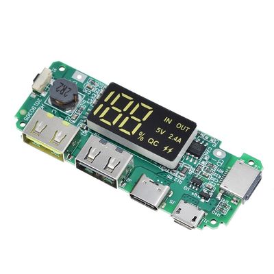 Dual USB 5V 2.4A Micro/Type-C LED USB Mobile Power Bank 18650 Lademodul Lithiumbatterie-Ladegerät Schaltkreisschutz