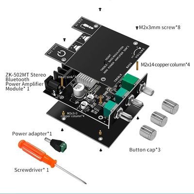 ZK-502MT 5.0 Subwoofer Verstärker Board 50W*2 2.0 Kanal Hochleistungs Audio Stereo Sound Verstärker