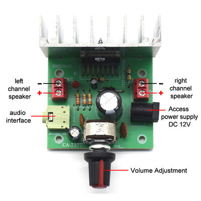 CA-7377 2.0-Kanal Digital Audio Verstärker Modul DC12V 2*35W TDA7377 AMP Chip Verstärker Board Keine Licht LED-Beleuchtung