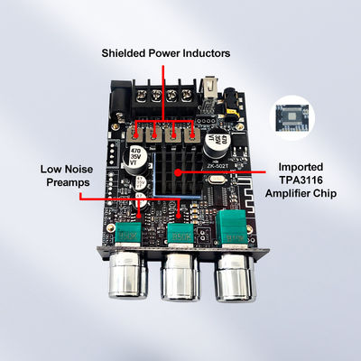 TPA3116D2 Subwoofer Audio Verstärker Modul ZK-502T 2-Kanal Audio Stereoanlage mit 2*50W Bass AMP und AUX Kommunikation