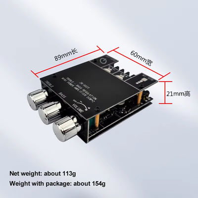 TPA3116D2 Subwoofer Audio Verstärker Modul ZK-502T 2-Kanal Audio Stereoanlage mit 2*50W Bass AMP und AUX Kommunikation