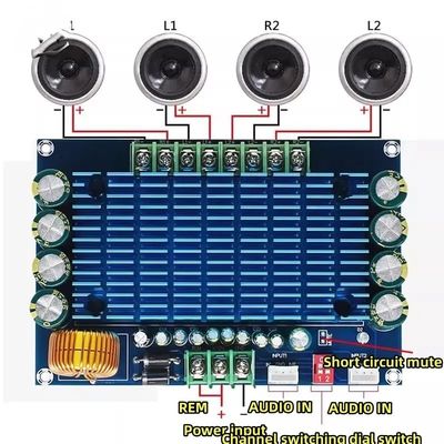 XH-M180 4x50W Autolautsprecher-Verstärkermodul TDA7850 High-End-Autoverstärker DC12V Digital Audio Board
