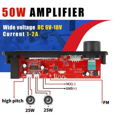 2*25W Mikrofon Priority Power Verstärker mit MP3 Decoding Board und Begleitung Akkulaufzeit 20 Stunden Bildschirm Ja