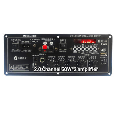 Wiederaufladbares Trolley Stereo Auto Subwoofer Audio-Leistungsverstärker PCB-Board 2.0 Kanal 12V mit Privatformdesign
