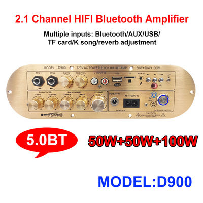 Hochleistungs-D900 2x50W+100W Heimverstärker mit importiertem IC Bluetooth Board 2.1 Kanal
