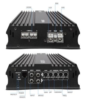 Hochleistungs-Audioverstärker 12V 2000W für Fahrzeuge 2000 Watt Mono Klasse D Subwoofer mit Crossover