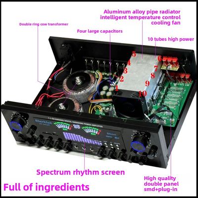 AV-888BT 2800W Home Karaoke Dual-Ring Power Verstärker Neues Modell 7.1 Kanal Zone Tuning Hochleistungsmetallkonstruktion