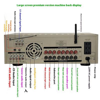 8000SW Flaggschiff Version 7.1 CH 2500W Heimverstärker Vollaluminiumlegierung Goldkörper Doppelring Kuh Trennwand Stereo Verstärker