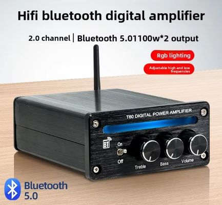 2.0 Kanal 2*100W BT 5.0 RGB Licht Einstellbar Höhen Bass High-Power Linearverstärker Neu Digital Stereo Home Mini Hifi