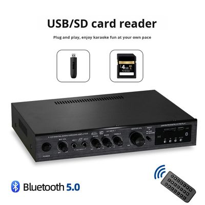 5.1-Kanal 120W*2+25W*3 HIFI-Leistungsverstärker mit optischem und koaxialem Eingang, BT 5.0, Super Bass, für Heimkino, Karaoke-Party