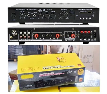 5.1-Kanal 120W*2+25W*3 HIFI-Leistungsverstärker mit optischem und koaxialem Eingang, BT 5.0, Super Bass, für Heimkino, Karaoke-Party