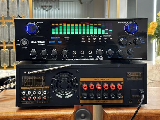 AV-555BT Professioneller 5.1-Kanal Dynamic Spectrum Verstärker 600W Hochleistungs-Heim-Subwoofer mit Metallkonstruktion