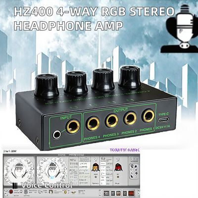4-Wege RGB Monitor Kopfhörerverstärker Stereo Audio Soundkarte & Mixer Audio Kopfhörerverteiler