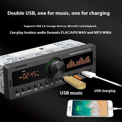 Creatall Neuer Auto MP3-Player mit USB-Flash-Laufwerk-Steckplatz, BT Wireless, FM-Radio, Freisprechfunktion, kompatibel mit MP3- und TF-Karten