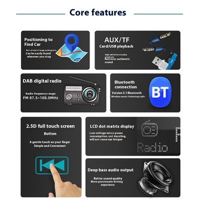 Spezielle Freigabe von Creatall 2.5D Touchscreen Auto MP3-Player mit für BT Wireless USB-Schnittstelle DAB Digital Radio-Ladegerät
