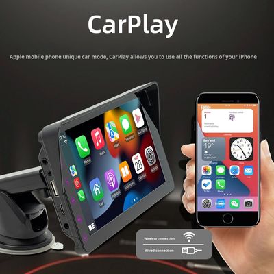 Creatall 7-Zoll-Portable Car MP5 Wireless CarPlay für Bluetooth FM-Sender HD Rückseite Kamera Dashboard Platzierung 1 Jahr