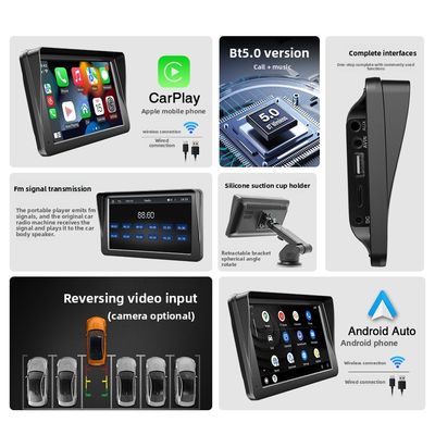 Creatall 7-Zoll Tragbares Auto-Navigationssystem Rückfahrkamera Drahtlos für Bluetooth MP5 HD USB-Anschluss Cross-Border Carplay