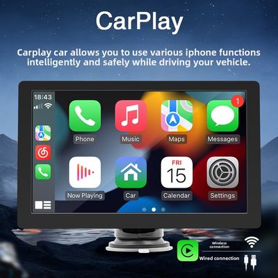 Creatall 9-Zoll Tragbarer High-Definition MP5-Player Großbildschirm Anzeige Wired/Wireless Carplay für Bluetooth Armaturenbrett 1 Jahr