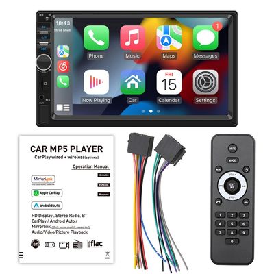 Creatall 7-Zoll-HD Großbildbild-Auto-Funkzentralsteuerung MP5 BT-Player mit CarPlay USB-Unterstützung WAV MP3 APE AAC FLAC Portable