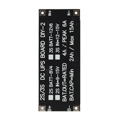 2S/3S DC UPS Uninterrupted Power Supply Board DIY-2 | 9-15V Input 4A/6A Peak | 8.4V/12.6V Lithium Battery Charging Protection