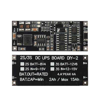 2S/3S DC UPS Uninterrupted Power Supply Board DIY-2 | 9-15V Input 4A/6A Peak | 8.4V/12.6V Lithium Battery Charging Protection