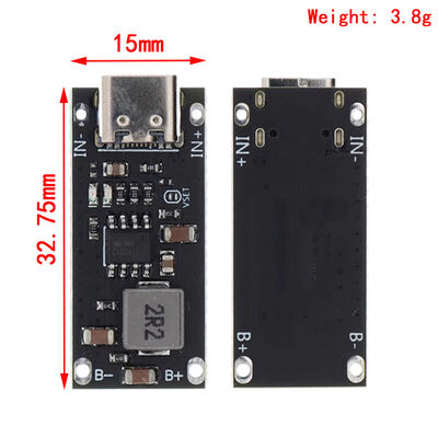 3A High Current Polymer Ternary Lithium Battery Charging Board Type-C Input Support 5V to 4.2V/4.35V with PCB Base Material