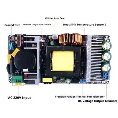 220V to 24V/36V/48V 10A Adjustable AC-DC Switching Power Supply 350W High-Power Module with Fan and Overtemperature Protection
