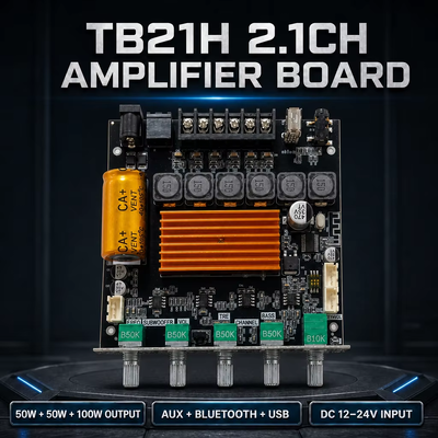 CA-TB21H 2.1 Kanal TPA3116 Bluetooth Verstärkerplatine 50W+50W+100W Audio Verstärkermodul mit APP-Steuerung