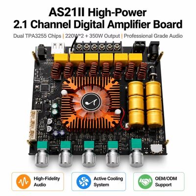 2.1-Kanal Dual TPA3255 Bluetooth 5.1 Verstärkerplatine Audioverstärker Modul 220W+220W+350W