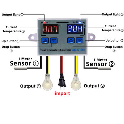 Doppel-Thermometer-Kontrolleur Electric Heating 220V LED Digital