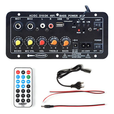D10 BT-Verstärker-Audioboard mit 200 W Spitzenleistung, Bluetooth 5.0 und zwei Mikrofoneingängen für Karaoke
